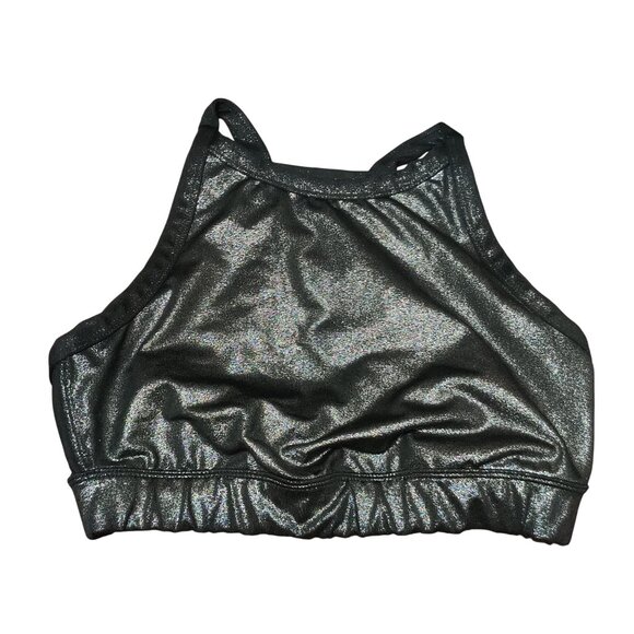 JoyLab S Metallic Black High Neck Racerback Sports Bra Dance Y2K Club Festival - Picture 1 of 5